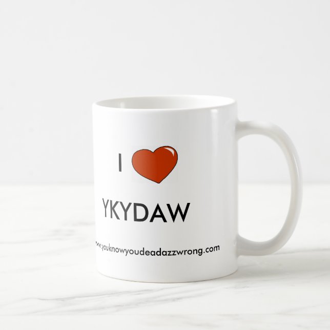 heart, I, YKYDAW, www.youknowyoudeadazzwrong.com Coffee Mug (Right)