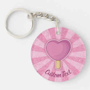 Heart Ice Cream Stick Keychain