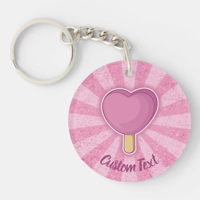 Heart Ice Cream Stick Keychain (Front)