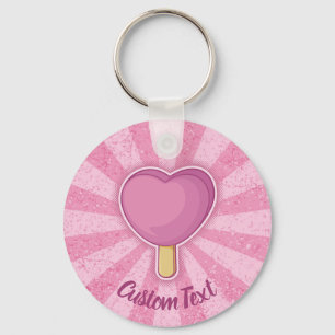 Heart Ice Cream Stick Keychain