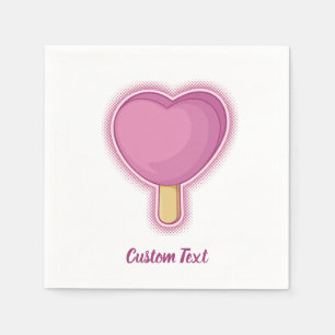 Heart Ice Cream Stick Napkin