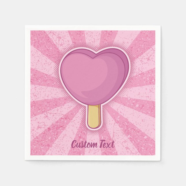 Heart Ice Cream Stick Napkin (Front)