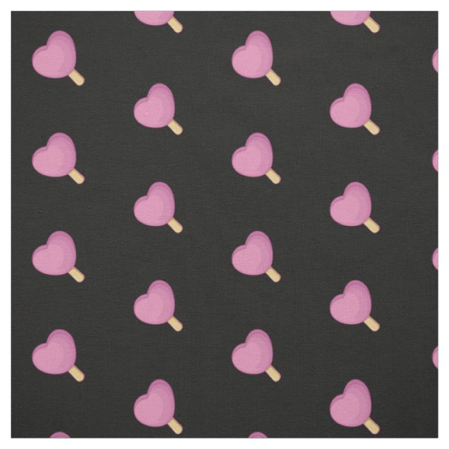 Heart Ice Cream Stick Pattern Fabric (Swatch)