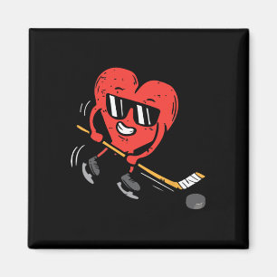 Heart Ice Hockey Player Valentines Day Cute Sports Magnet