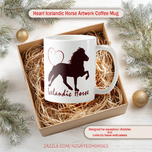 Heart Icelandic Horse Artwork Coffee Mug