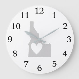 Heart Idaho Shape Heart Love Idahoan Adore Idahoer Large Clock
