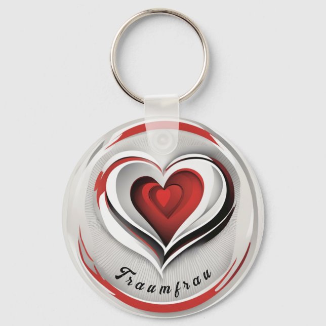 Heart, in a circle key ring (Front)