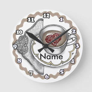 Heart In A Cup clock