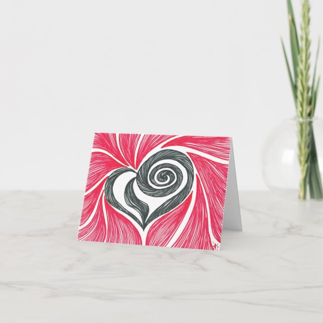 Heart in  a swirl holiday card (Front)