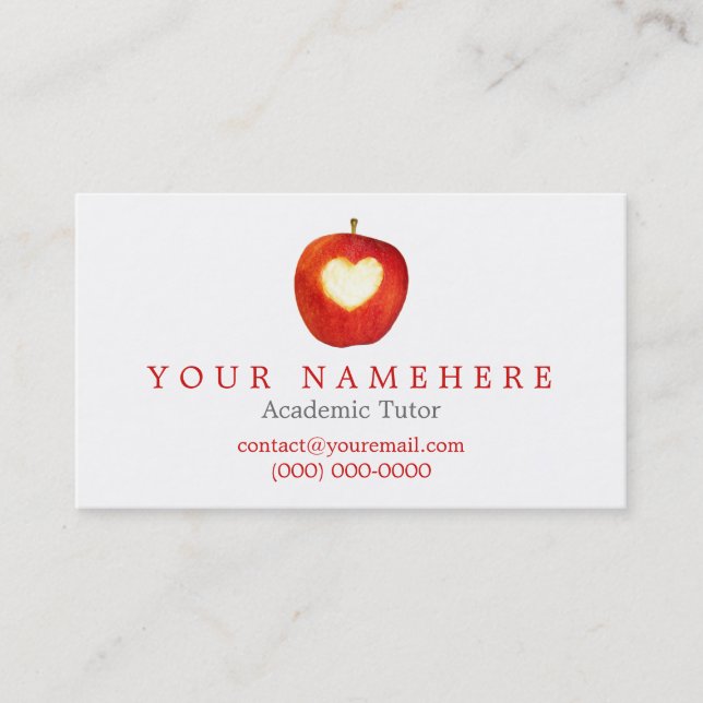 Heart in Apple Business Cards (Front)