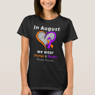 Heart In August We Wear Orange & Purple Psoriasis T-Shirt