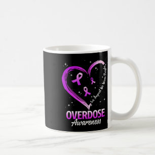 Heart In August We Wear Purple Overdose Awareness Coffee Mug