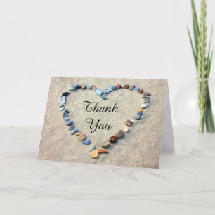 Heart in Beach Sand Thank You Card