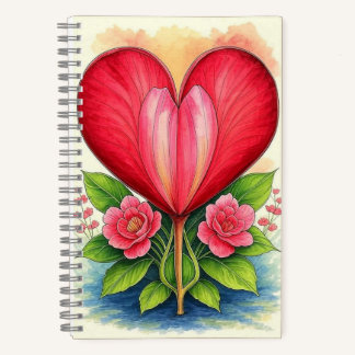 Heart In Bloom | Floral Heart Notebook