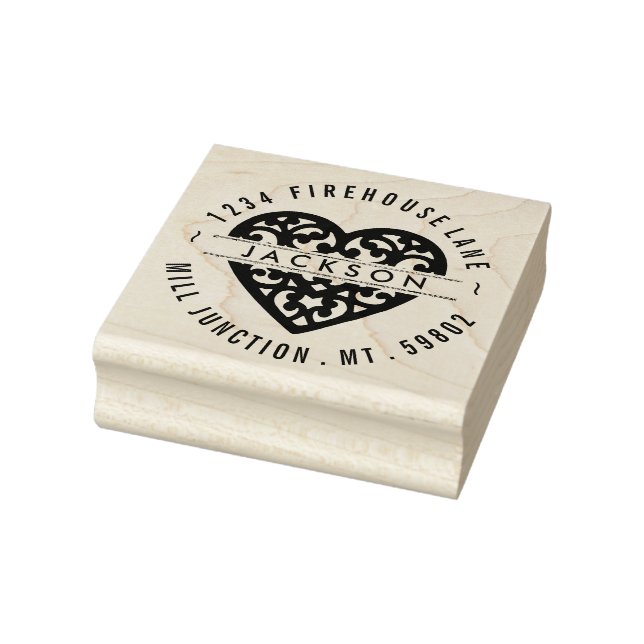 Heart In Circle Return Address Stamp (Stamp)