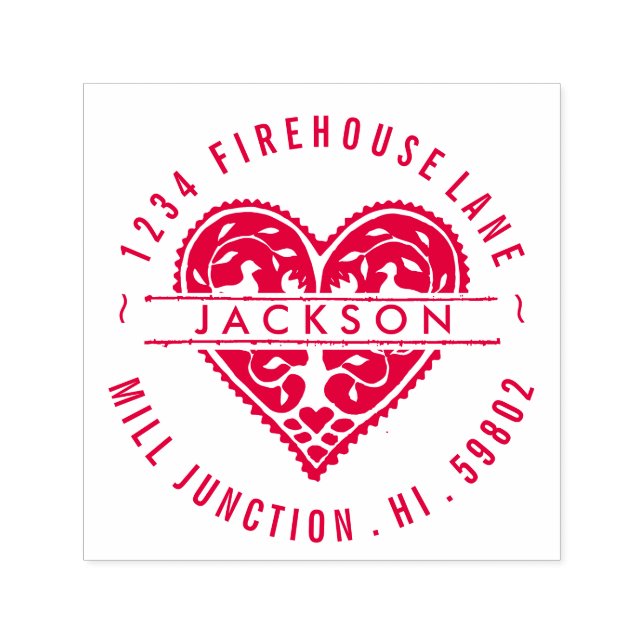 Heart In Circle Self-Inking Return Address Stamp (Design)