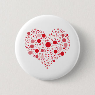 Heart In Dots 6 Cm Round Badge