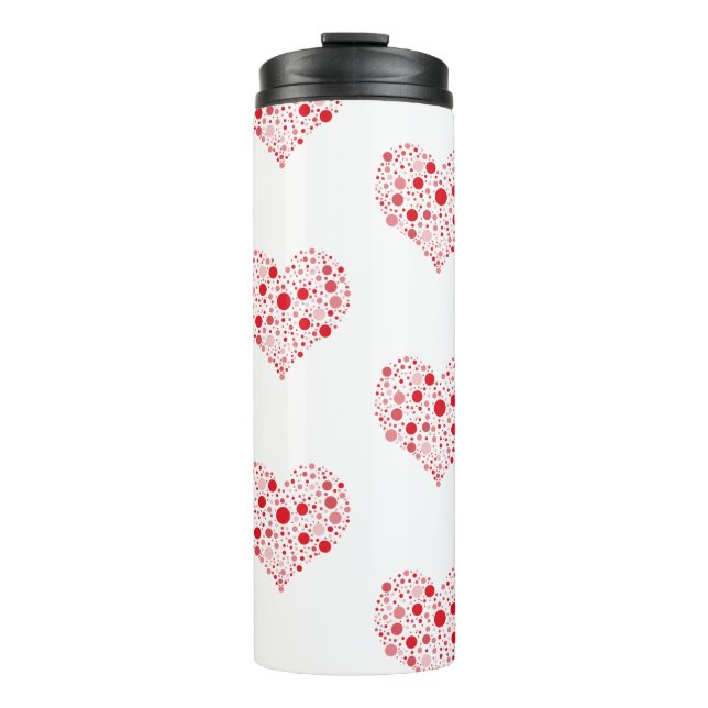 Heart In Dots Thermal Tumbler (Front)