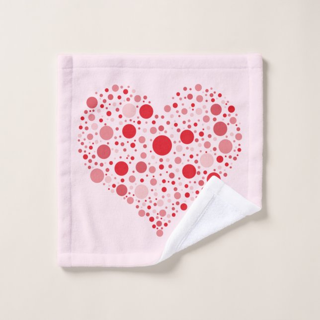 Heart In Dots Wash Cloth (Wash Cloth)