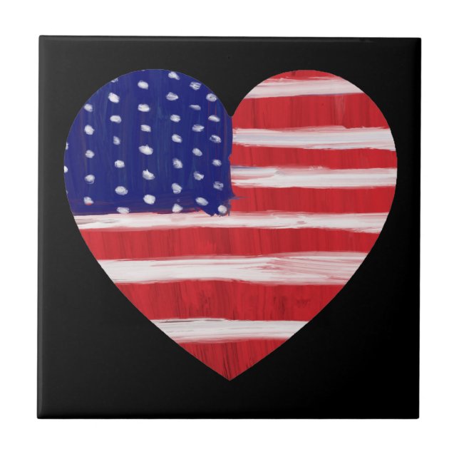 Heart In Flag Colours   Ceramic Tile (Front)