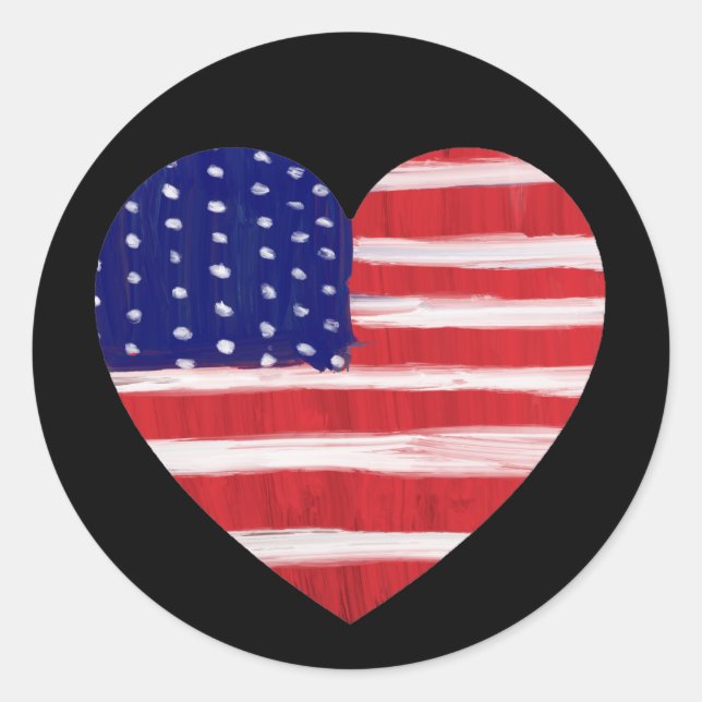 Heart In Flag Colours  Classic Round Sticker (Front)
