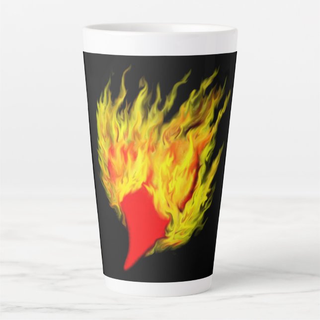 Heart in Flames Latte Mug (Front)
