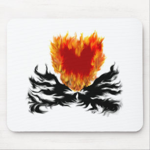 Heart in Flames Mouse Pad