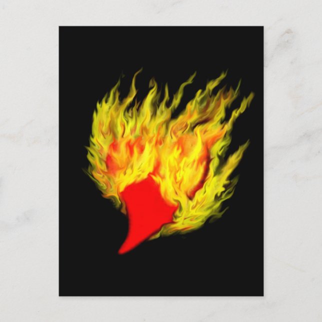 Heart in Flames Postcard (Front)