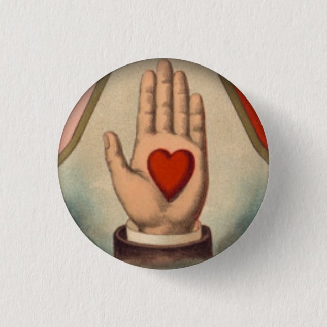Heart in Hand 3 Cm Round Badge (Front)