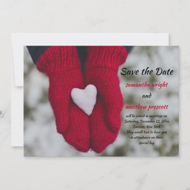 Heart in Hands Save the Date Announcement (Front)