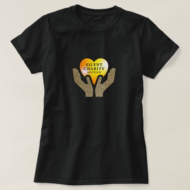 Heart in Hands, Silent Charity Auction Event T-Shirt (Design Front)