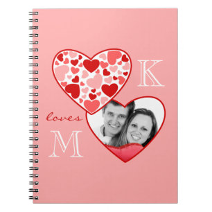 Heart in Heart Customisable Photo Frame Red Pink Notebook