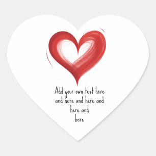 Heart In Heart, Customise With Your Own Text,  Sticker