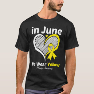 Heart In June We Wear Yellow Albinism Awareness Wa T-Shirt