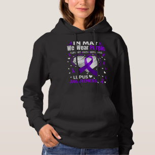 Heart In May We Wear Purple Love Hope Faith Lupus Hoodie
