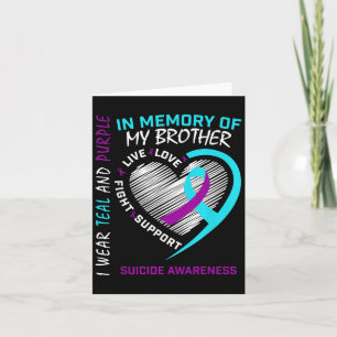 Heart In Memory Of My Brother Suicide Awareness Pr Card