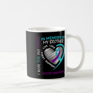 Heart In Memory Of My Brother Suicide Awareness Pr Coffee Mug