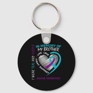 Heart In Memory Of My Brother Suicide Awareness Pr Key Ring