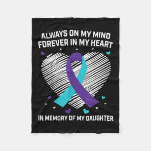 Heart In Memory Of My Daughter Suicide Awareness P Fleece Blanket
