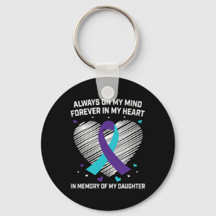 Heart In Memory Of My Daughter Suicide Awareness P Key Ring