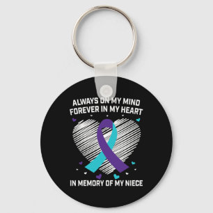 Heart In Memory Of My Niece Suicide Awareness Prev Key Ring