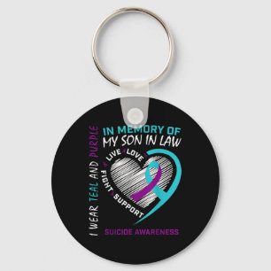 Heart In Memory Of Son In Law Suicide Awareness Pr Key Ring
