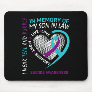 Heart In Memory Of Son In Law Suicide Awareness Pr Mouse Pad