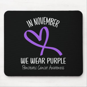 Heart In November We Wear Purple Pancreatic Cancer Mouse Pad