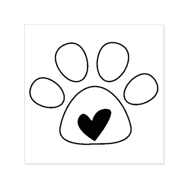 Heart in Paw Dog Love Stamp (Design)