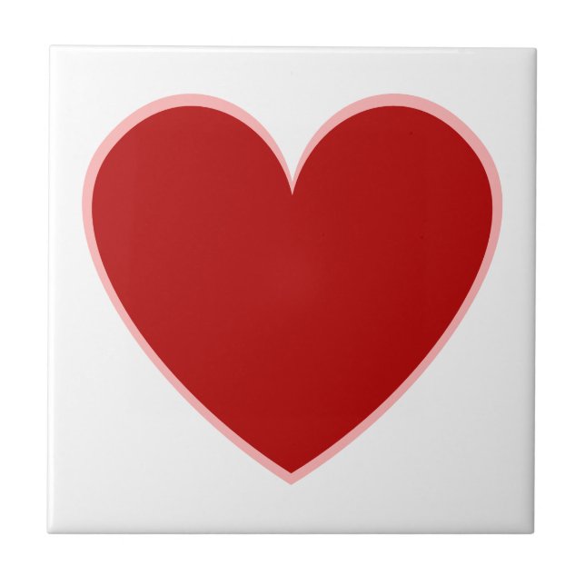 Heart in Pink and Red - Or Choose Your Own Colours Ceramic Tile (Front)
