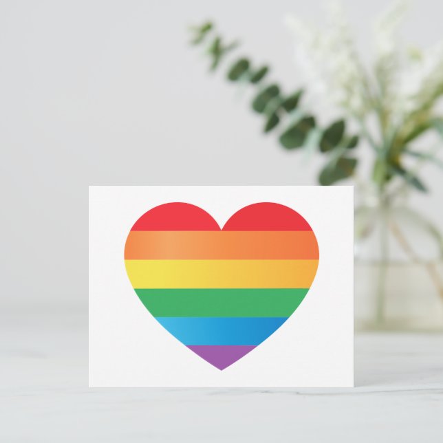 Heart in pride colours  postcard (Standing Front)