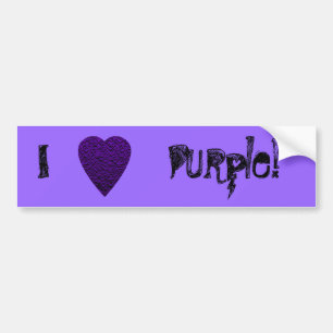 Heart in Purple Colours. Patterned Heart Design. Bumper Sticker