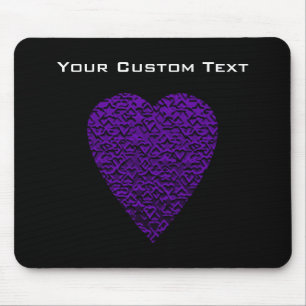 Heart in Purple Colours. Patterned Heart Design. Mouse Pad