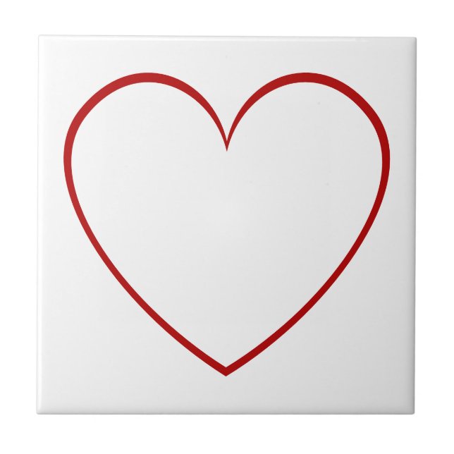 Heart in Red - Or Choose Your Own Colours Ceramic Tile (Front)
